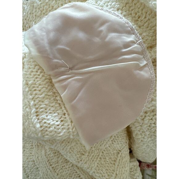 Vintage Sweater Vtg 70s 80s Cream Round Neck Embellishment Pullover Women’s Sz L - Picture 11 of 11